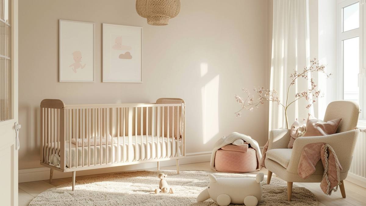 Balancelle bébé dans un salon lumineux avec coussins de confort