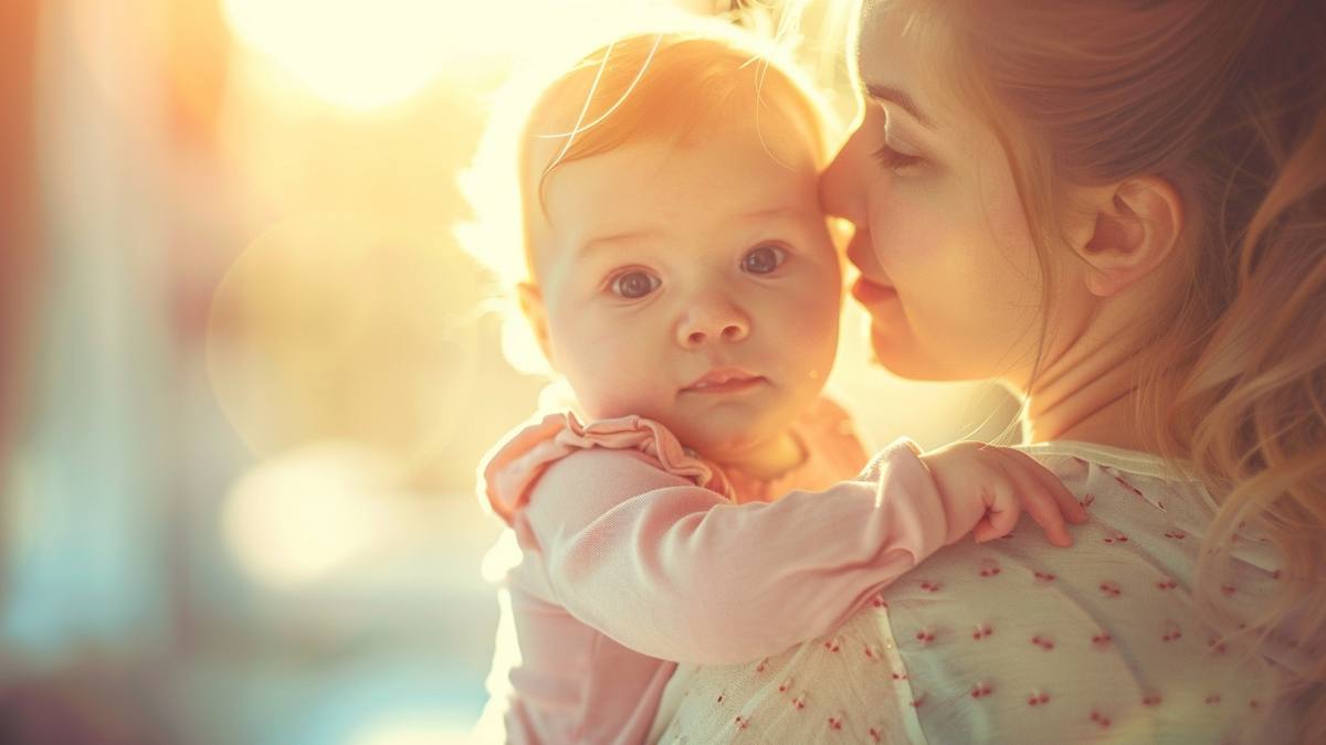 Jeune mère pratiquant du yoga doux dans un salon lumineux