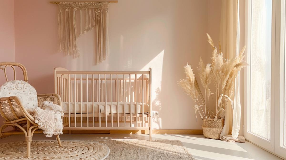 Barrière de sécurité pour enfant installée en haut d'un escalier dans une maison