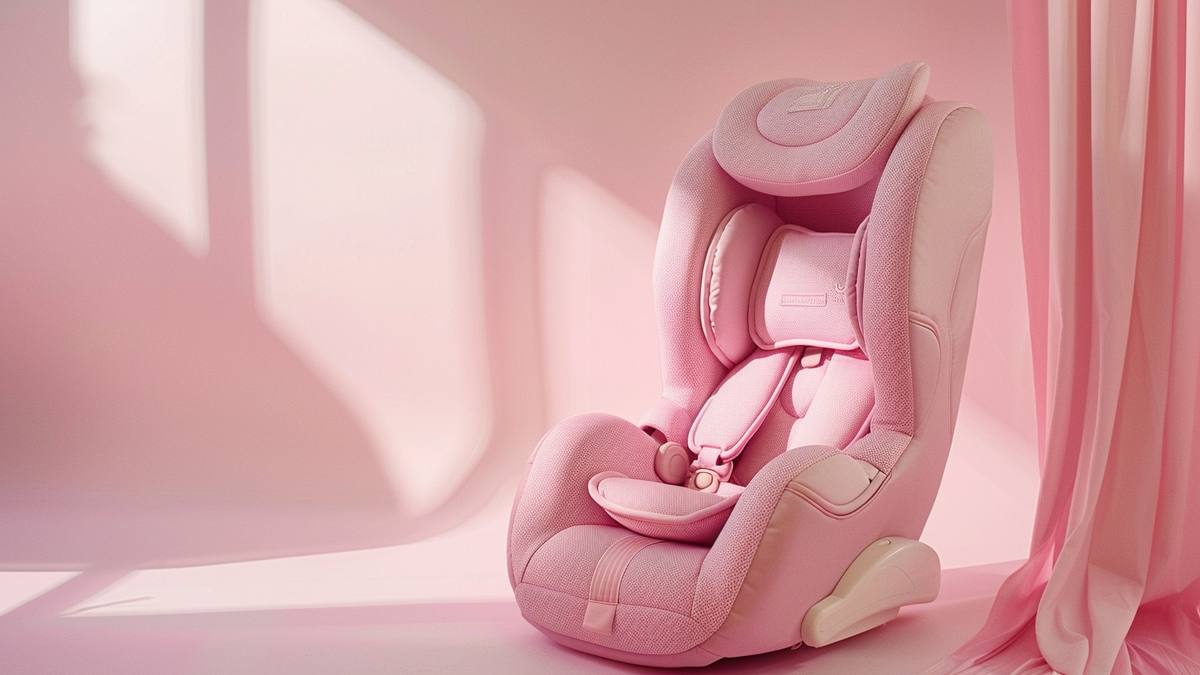 Siège auto pivotant installé sur banquette arrière de voiture