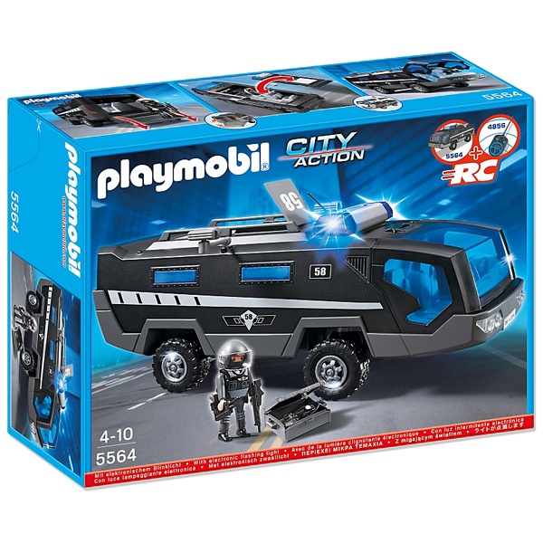 Playmobil City Action Police Tactical Command Vehicles with Lights and  Sound 5564
