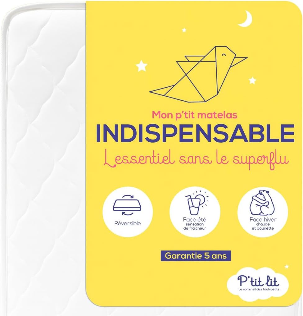 Matelas bébé 60x120 cm réversible été/hiver