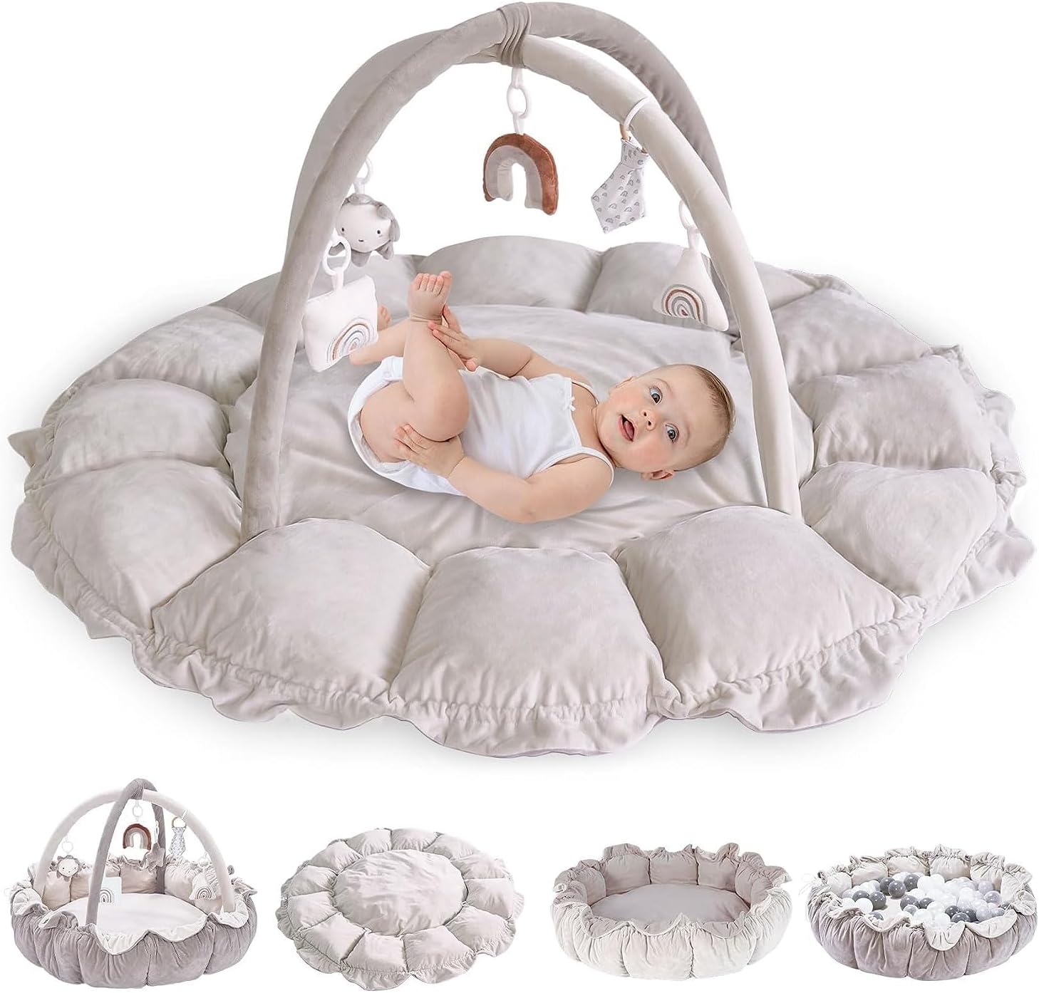 Tapis d'éveil avec arche et peluches amovibles