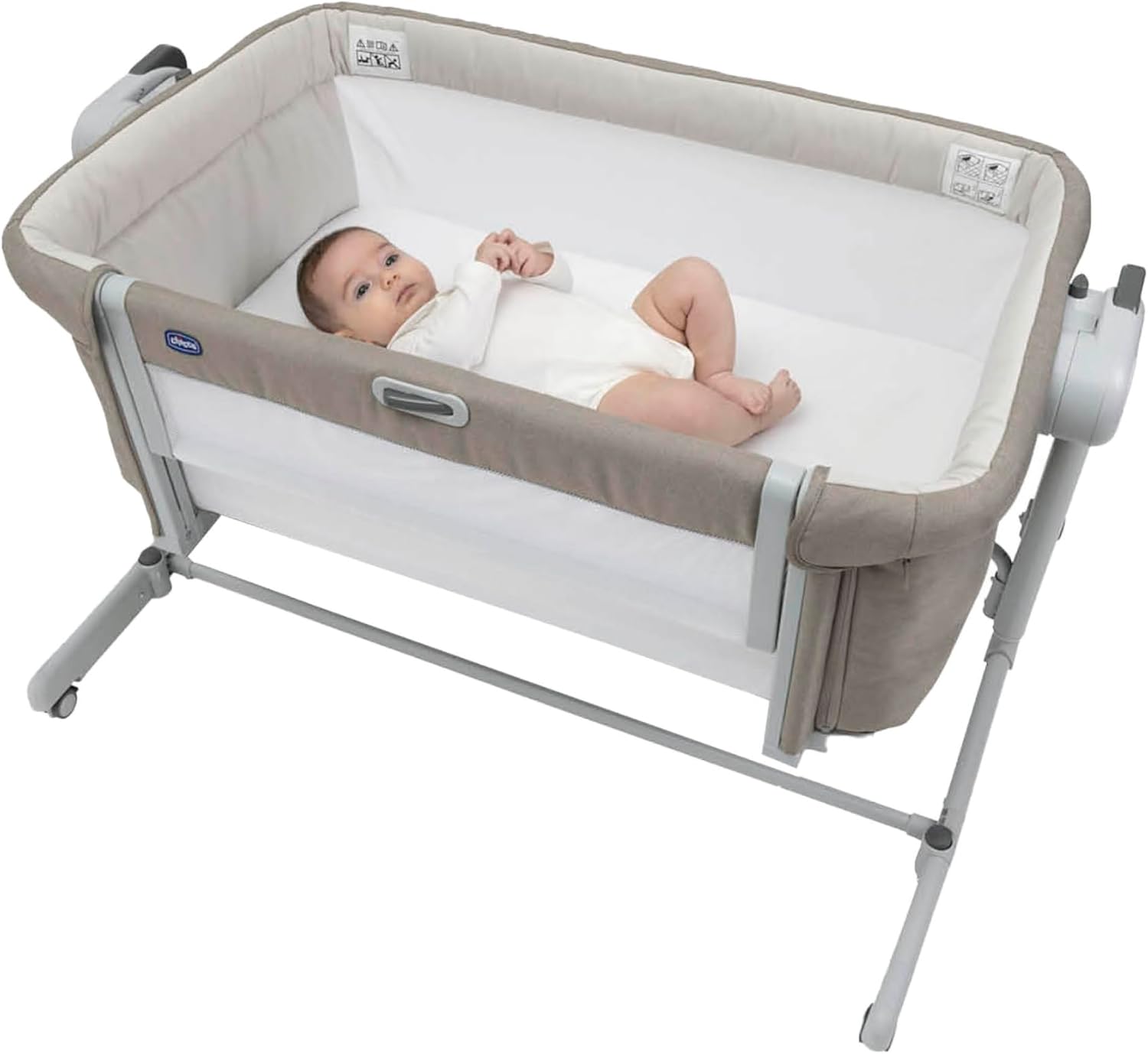 Chicco Next2Me Magic Evo — Berceau Cododo avec Mode Bascule, 11 Hauteurs, Matelas et Sac de Transport